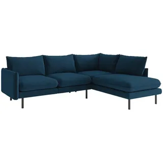 Livetastic Ecksofa , Blau , Textil , Füllung: Daunen, Silikon , Ottomane rechts, L-Form , 267x204 cm , Made in Eu , Rücken echt , Wohnzimmer, Sofas & Couches, Wohnlandschaften, Ecksofas