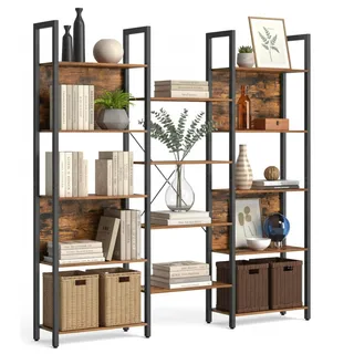 Relaxdays Bücherregal 158 x 166 x 24 cm Vintagebraun