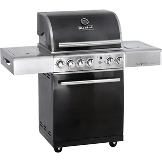 ALLGRILL Gasgrill CHEF M Edelstahl schwarz mit Steakzone, Backburner, Air System