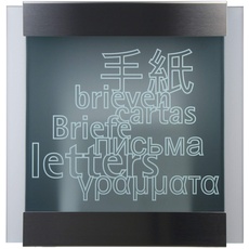 Keilbach, Briefkasten glasnost.glass.letters, Edelstahl/bedrucktes Sicherheitsglas, hochwertige Verarbeitung, Klassiker seit 2000, Design Award: FORM 2001