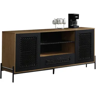 SalesFever Sideboard Natur/Schwarz
