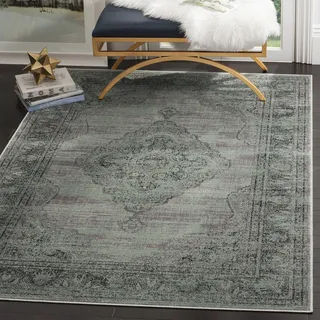 SAFAVIEH Traditionell Teppich für Wohnzimmer, Esszimmer, Schlafzimmer - Vintage Collection, Kurzer Flor, Hellblau, 244 X 340 cm