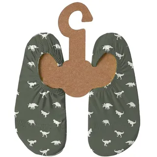Slipstop Kinder Strandschuhe Anti Rutsch Ballett Schuhe Schwimmschuhe Urlaub Badeschuhe Pool Unisex Dino Green, Größe 21-23
