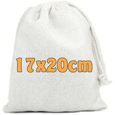 Cottonbagjoe 10 Baumwollbeutel | 17 x 20 cm | Stoffbeutel mit Kordelzug | Adventskalendersäckchen | Lunchsack Kosmetikbeutel | Schmucksäckchen | Zuziehbeutel