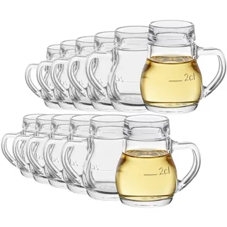 Oberglas Williams Pure Schnapsglas mit Henkel 40 ml, 12er-Set | Besondere Schnapsgläser und Digestifgläser in Birnenform mit Henkel, 4 cl, ideal als Shotgläser & spülmaschinengeeignet