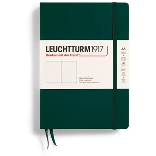 Leuchtturm1917 367254 Notizbuch (A5), 251 nummerierte Seiten, Forest Green, blanko