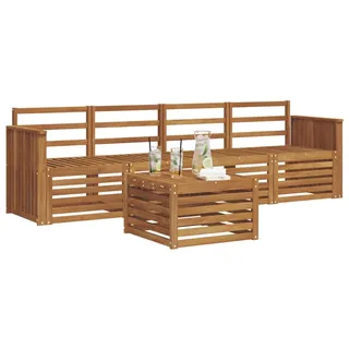 vidaXL Sofagarnituren 5 pcs Natur Massivholz Akazie - Braun
