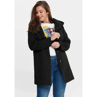 ONLY CARMAKOMA Langjacke »CARSEDONA LIGHT COAT OTW« mit Kapuze mit Kapuze, schwarz