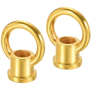 sourcing map 2 Stück Ösenmutter 15kg max. Belastung 29x35mm M10 Gewinde Ringform Weibliche Schlaufe für Hängelampe Kronleuchter Gold Ton