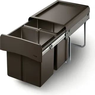 NABER CLAP 2/450-2 Abfallsorter 30 Liter (2x 15) in Anthrazit ab 45 cm Schrankbreite - Grau