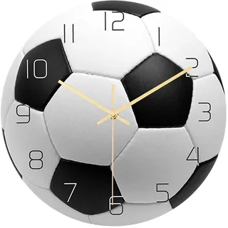 Sharplace Moderne Wanduhr, stilvoll designt, 30 cm Durchmesser, für Wohnzimmer oder Arbeitsplatz, Fußball
