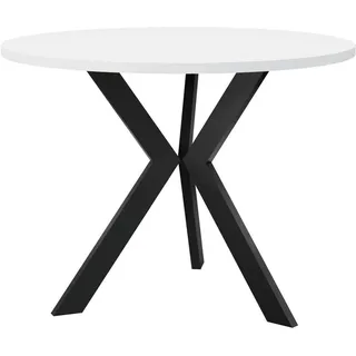 Mirjan24 Couchtisch STK M6 Weiß/Schwarz Metall 67 x 65 x 50 cm