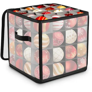 Ruibinlee Weihnachtskugelboxen für 64 Christbaumkugeln, Box für Weihnachtskugeln, Tannenbaum, Baumschmuck, Weihnachtsschmuck, Weihnachtsdeko Aufbewahrungsbox mit 4 Lagen