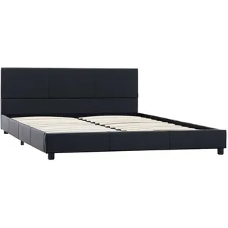 vidaXL Bettgestell Schwarz Kunstleder 160x200 cm - Schwarz