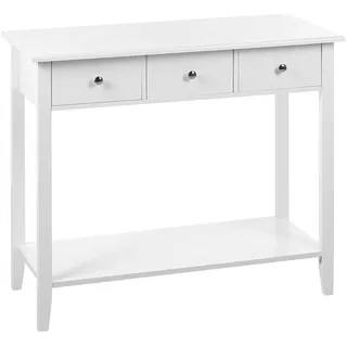 Beliani Konsolentisch weiß mit 3 Schubladen Galva , Weiß , Holzwerkstoff , 90x75x40 cm , Wohnzimmer, Wohnzimmertische, Konsolentische