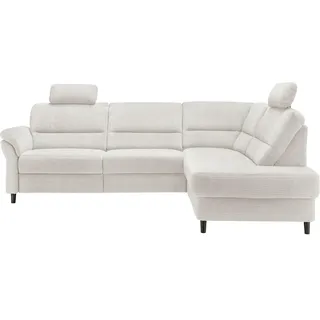 Livetastic Ecksofa , Creme , Textil , Buche , L-Form , 266x190 cm , Made in Eu , seitenverkehrt erhältlich, Rücken echt, motorische Relaxfunktion, USB-Anschluss, Herz-Waage-Funktion, USB-C-Anschluss , Wohnzimmer, Sofas & Couches, Wohnlandschaften, Ecksofas