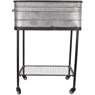 Creative beeinflußt Metall Übertopf mit Rollen auf Ständer