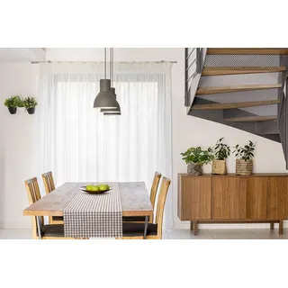 FILU Tischläufer 40 x 180 cm Grau/Weiß kariert (Farbe und Größe wählbar) - hochwertig gefertigter Tischläufer aus 100% Baumwolle im skandinavischen Landhaus-Stil