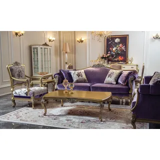 Sessel Sofa Couch 1 Sitzer Designer Couchen Club Art déco Polster Fernseh Lounge - Lila