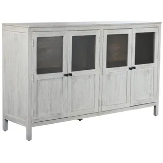 Home ESPRIT Weißes Sideboard, Glas, Mangoholz, 175 x 45,2 x 105 cm