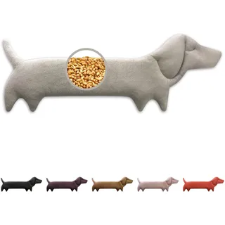 LESCHI Wärmekissen für Mikrowelle (52x20 cm), aus 100% Bio Baumwolle und Bio Weizen, Hund Grau, Körnerkissen, Nackenwärmer ideal als Wärmespender und bei Verspannungen an Rücken Schulter Nacken Hals