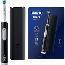 Bild Braun, Elektrische Zahnbürste, Oral-B Pro 1 Black mit Travelcase