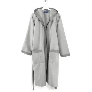 Caleffi Tecno Bicolor Bademantel mit Kapuze, Mikrofaser, Silber/schwarz, M
