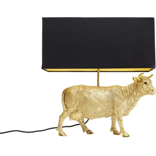 Kare Design Tischlampe Cow Gold, Tischleuchte, Kuh Motiv, Desk Lamp, Deko Lampe, Leuchte für Wohnzimmer, Schlafzimmer, kein Leuchtmittel inklusive, 52x46x18 cm (H/B/T)