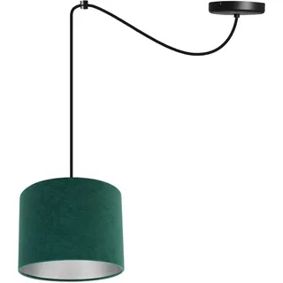 Light-Home Milan Spider Hängelampe - Hängeleuchte in Spinnenform - Deckenlampe – Spinne Lampe mit 1 Kopf - Hängeleuchte aus Metall und Stoff - E27 - Grün und Silber