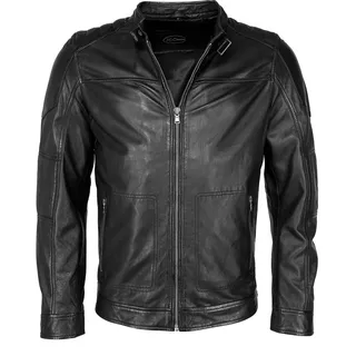 Lederjacke JCC "Lederjacke 31020218Ecom", Herren, Gr. M, schwarz, Obermaterial: 100% Lammleder LEL. Futter: 100% Polyester PES., Jacken Lederjacke