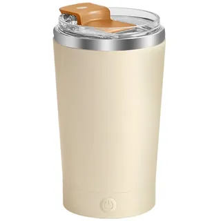 DONGKER Kaffeetasse mit Rührfunktion, 380 ml 7000 U/min Selbstrührender Becher, Elektrischer Magnetische Rührtasse mit Deckel für Kaffee, Tee, heiße Schokolade, Milch und Kakao