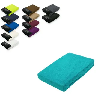 EXKLUSIV HEIMTEXTIL Spannbettlaken Frottee 120 x 200 cm Türkis