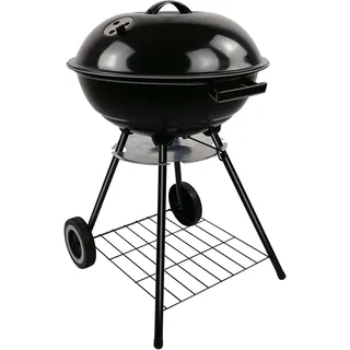 BBQ Collection Kugelgrill - Holzkohlegrill - mit Deckel und Rädern - Ablagegitter, Schwarz (45613)