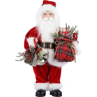 himaly Weihnachtsmann 12 inch, Santa Claus, Handarbeit Weihnachtsmann, Stehend, Plüschstoff Weihnachtsmann Macht Familie und Freunde