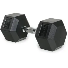 TREXO Hantel 15kg Hexagon Durable gummierte Gusseisen für Krafttraining zu Hause mit ergonomischen Griff stabil und vielseitig Hantel Hex HXD150