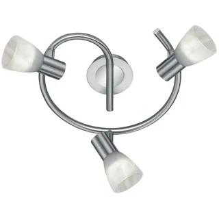 Trio Levisto 3 E14 abstrakt Nickel matt, Glas alabasterfarbig weiß