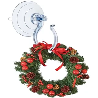 Weihnachtskranz Aufhänger,Weihnachtsdeko Saugnapfhaken,Saugnäpf für Christmas Decorations,Weihnachtskranz Haustür Suction Cup,Türkranz Weihnachten Saugknöpfe Deko,Saugnäpfe für Fenster Saugnapf Haken