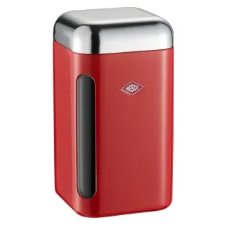Wesco Vorratsdose, 1,65 Liter, Eckige Dose aus lebensmittelechtem Kunststoff, Farbe: rot