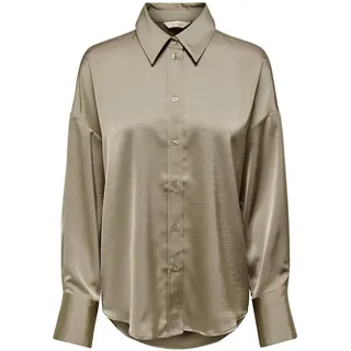 ONLY Damen Bluse Onlmarta Ls Oversize Satin Shirt WVN Weathered Teak XS