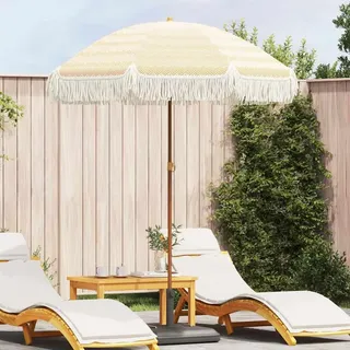 vidaXL Strandparasol Gelb und Weiß 160 x 160 x 196 cm - Gelb