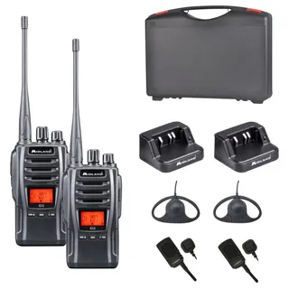 Midland 2x set G13, AE34headset, charger, batterypack C1462.S1 PMR-Funkgerät