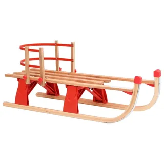 vidaXL Klappschlitten mit Rückenlehne 119 cm Holz - Rot