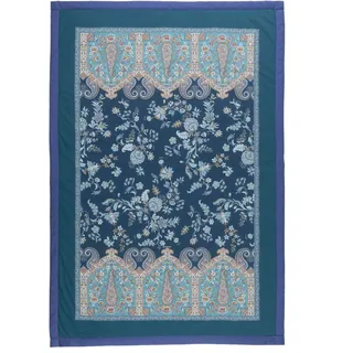 BASSETTI Indian Roses Plaid aus 100% Baumwolle in der Farbe Blau B2, Maße: 135X190 cm - 9333424