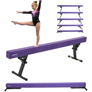 Vevor Schwebebalken Gymnastik Kinder 241 cm Höhenverstellbar (5-stufig/170/380470/540/565mm), 158,7 kg belastbarer Gymnastikbalken Turnbalken, Balance Balken Balancierbalken für Fitnessstudio,