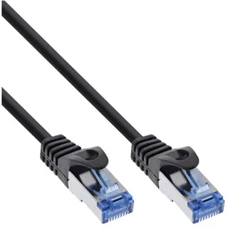 InLine InLine® Patchkabel, Cat.6A, S/FTP, PE outdoor, schwarz, 1m