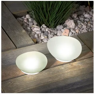 esotec Dekoleuchte Glas/Kunststoff 17,0 cm 2er Set weiß