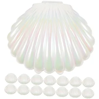 BESTOYARD 15 Stück Muschel-Süßigkeitenschachteln Geschenkboxen Für Süßigkeiten Und Schmuck Dekorative Partybevorzugungsbehälter Für Hochzeit Geburtstag Weihnachten 3.58X3.03X1.77in