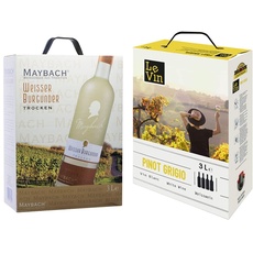 Maybach Weißer Burgunder trocken Bag-in-Box (1x3l) & Le Vin Pinot Grigio Ungarn Bag-in-box (1 x 3 l)