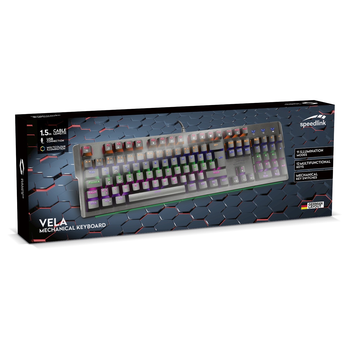 Bild von VELA LED Mechanical Gaming Keyboard schwarz, USB, DE (SL-670013-BK)