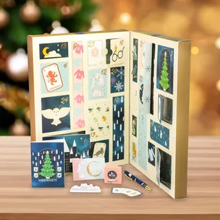 Harry Potter Advent Calendar Stationery 24 Day Hogwarts - Gold